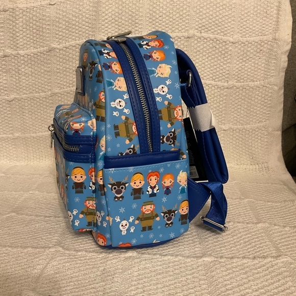 DISNEY Frozen Chibi Character Mini AOP LOUNGEFLY Backpack NWT